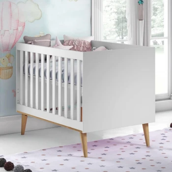 Berço Mini Cama Ludmila Branco Fosco/ Bétula